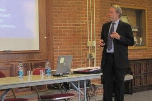 Adjunct professor Pierce Corden speaks on nuclear proliferation.